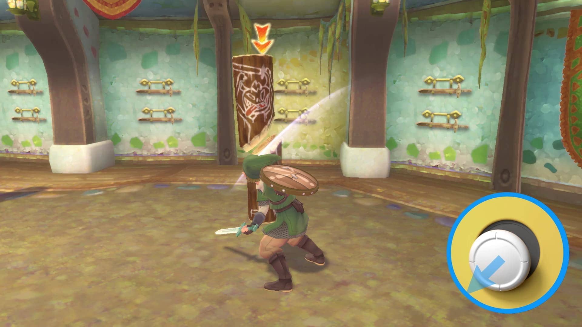 Gameplay footage demonstrating how you can use button controls to change the direction of Link's sword swing.