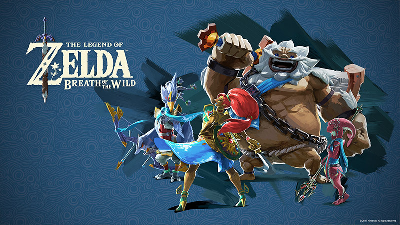 Download wallpaper of Urbosa, Daruk, and various characters from the Legend of Zelda: Breath of the Wild.