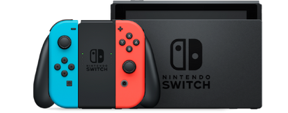 Nintendo Switch System with Red and Blue Joy-Con.